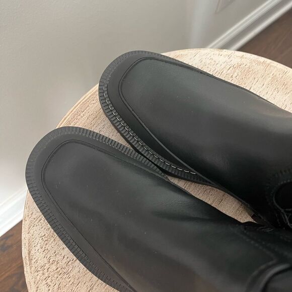 Sam Edelman Lerue Over The Knee Stretch Side Zip Lug Combat Boots Black NWOB - Picture 10 of 13